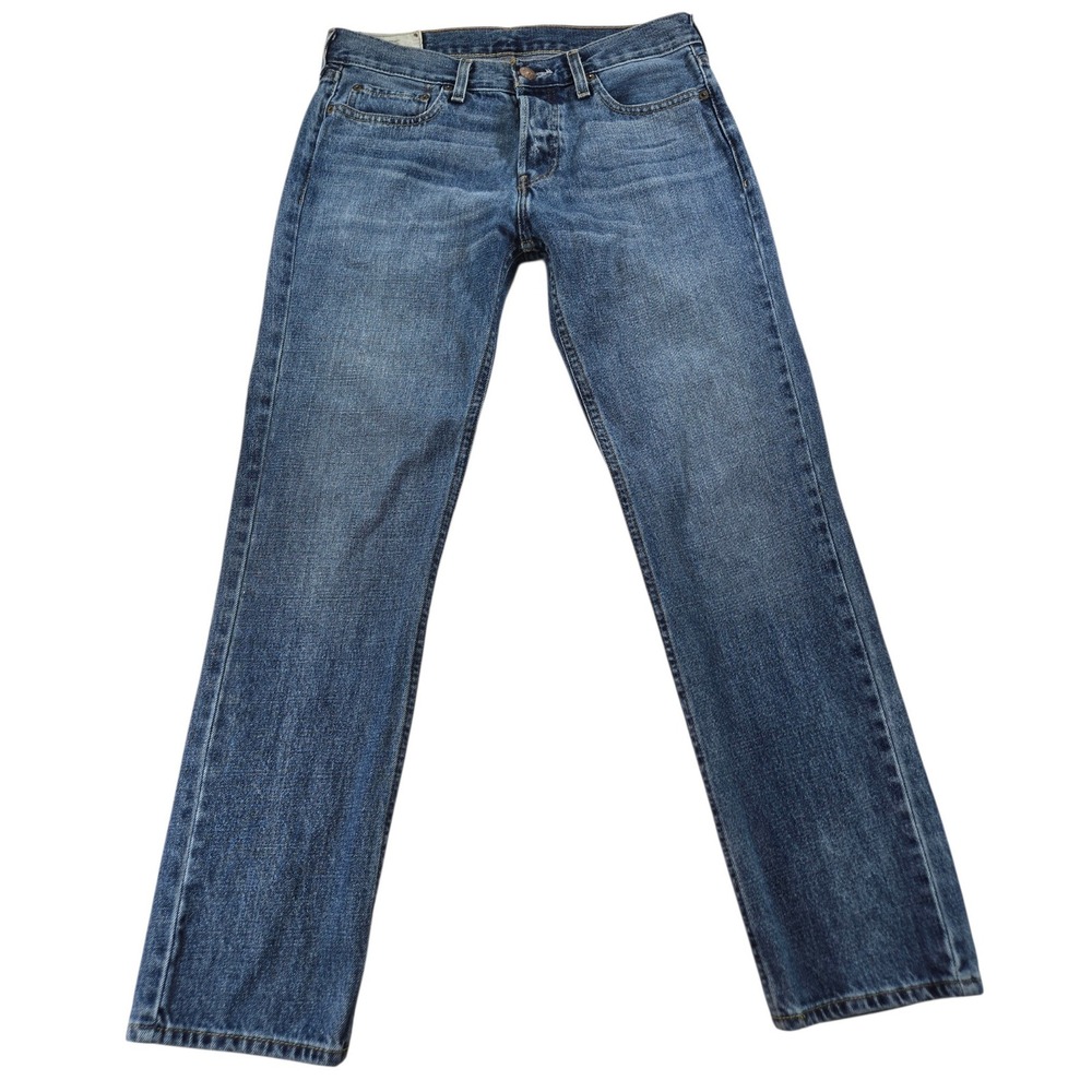Hollister California 31x30 Straight Leg Jeans Medium Wash Button Fly Blue Denim